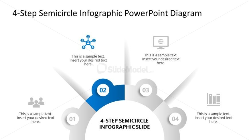 4-Step Semicircle Infographic Diagram Template