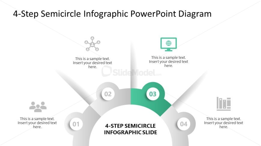 4-Step Semicircle Infographic Layout