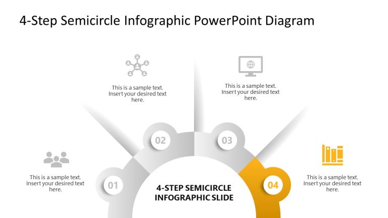 Creative 4-Step Semicircle Diagram Slide with Icons - SlideModel
