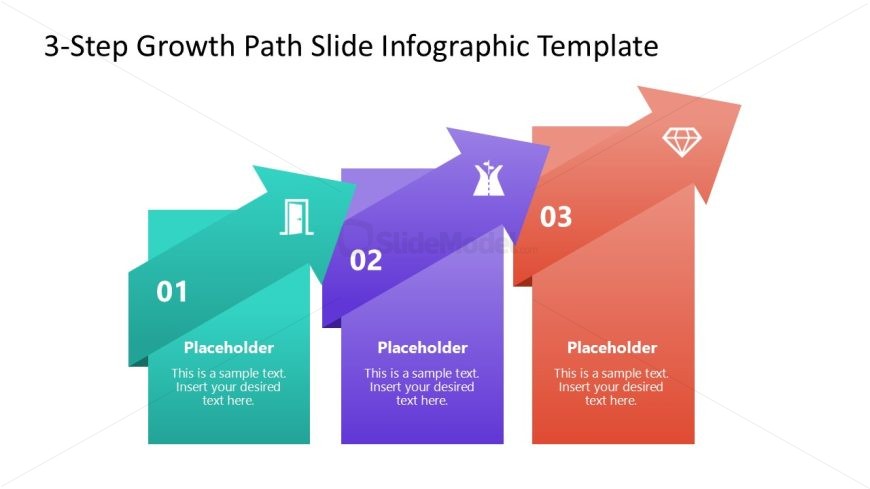 3-Step Growth Path Slide PPT Template