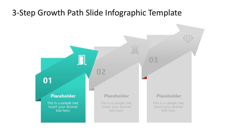 Editable 3-Step Growth Path PPT Template - SlideModel