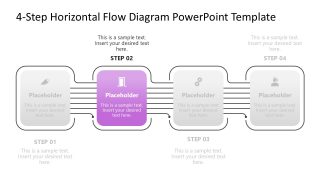 4-Step Horizontal Flow Template for Presentation 