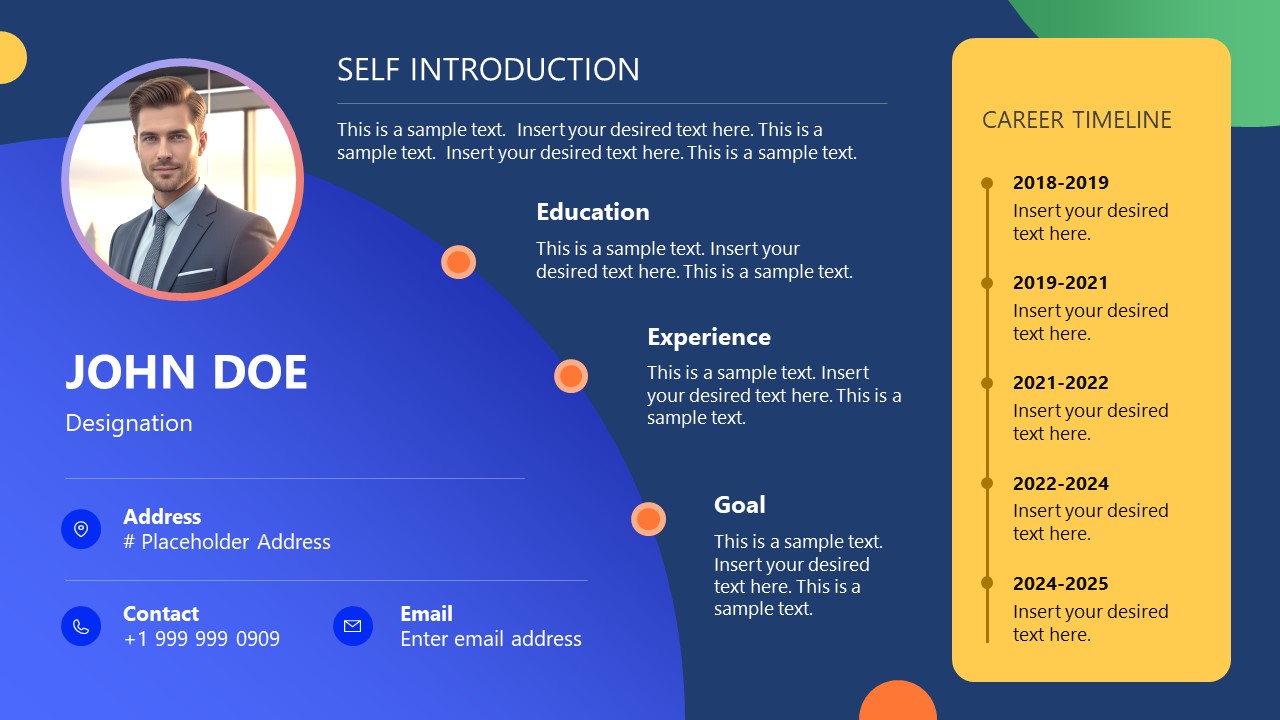 Introduction Slide Example Less Formal Introduction Slide PowerPoint Template