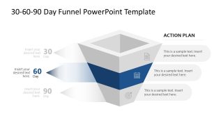 30-60-90 Day Action Plan 3D Diagram Template