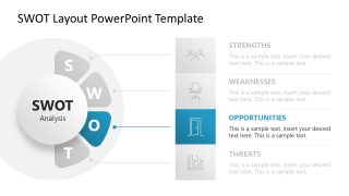 Circular Diagram PPT Slide - SWOT Layout Template 