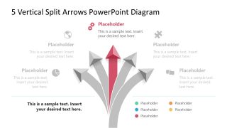 5 Vertical Split Arrows Presentation Slide 