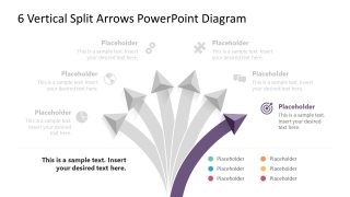 6-Vertical Split Arrows Diagram Layout 