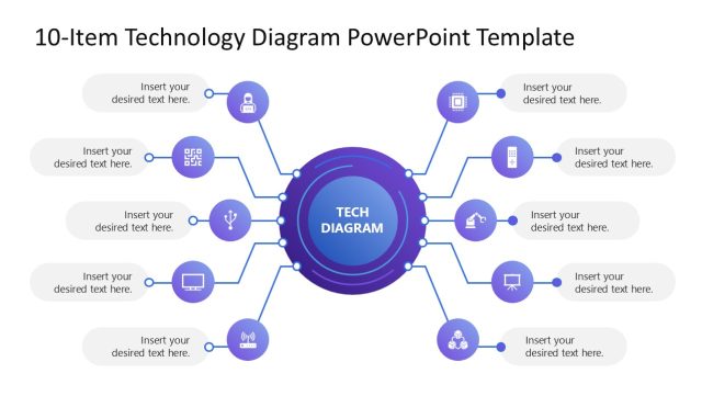 10-Item Technology Diagram Presentation Slide - SlideModel