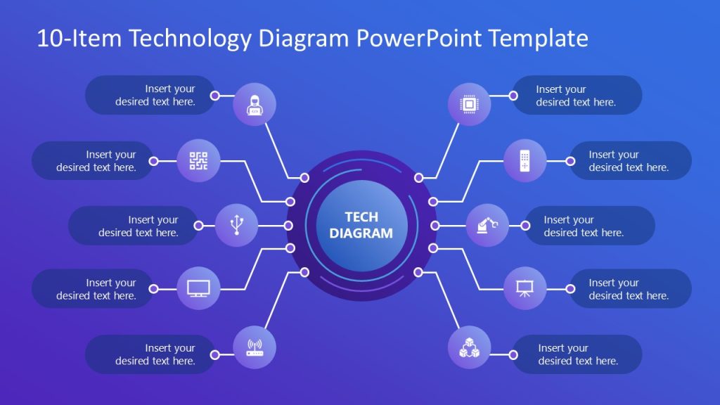 10-Item Technology Diagram Slide - SlideModel