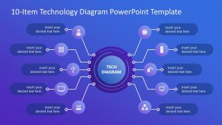 Customizable 10-Item Technology Diagram PPT Template