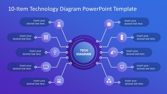 10-Item Technology Diagram Slide - SlideModel