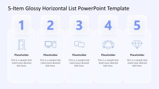 Cover Slide - 5-Item Glossy Horizontal List Template 