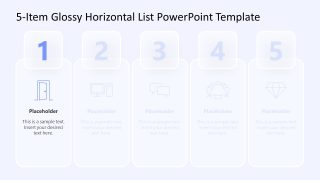 Focus Effect Slide - 5-Item Glossy Horizontal List Template 