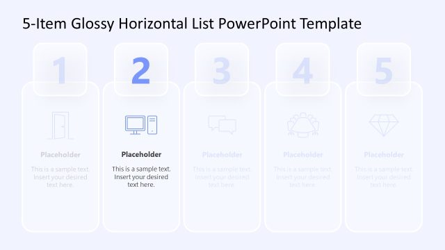 5-Item Glossy Horizontal List Slide Template