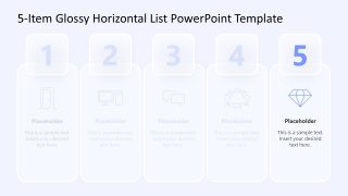 Engaging 5-Item Glossy Horizontal List Diagram 