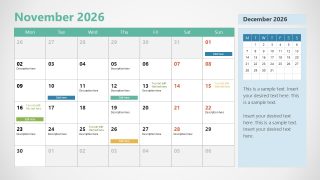 2026 Calendar Slide Layout 