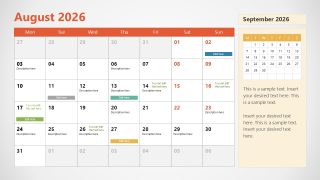 2026 Calendar Slide Presentation Template 