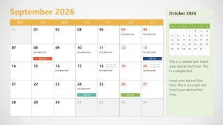 Editable 2026 Calendar Presentation Template