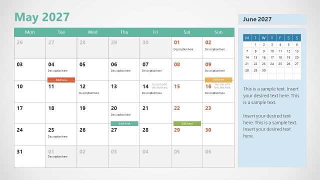 May Events Presentation Slide – 2027 Calendar Template