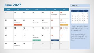 2027 Calendar Presentation Slide Template 