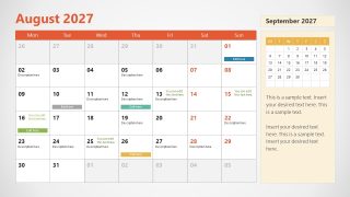 2027 Calendar PPT Template for PowerPoint 