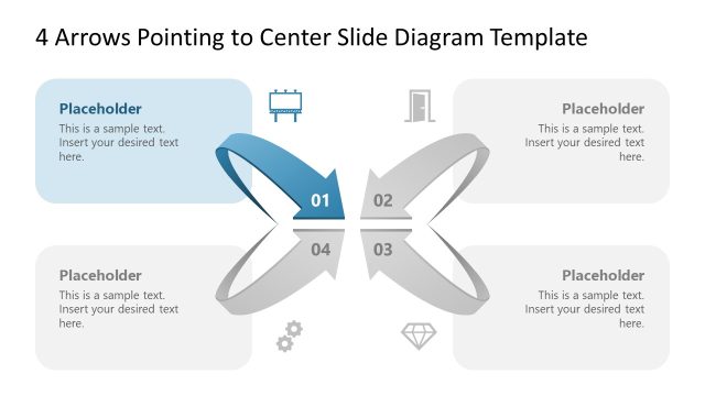 4 Arrows Pointing to Center Slide Template