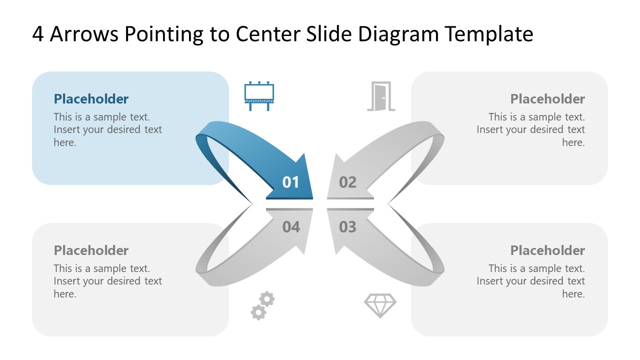 4 Arrows Pointing to Center PowerPoint Diagram