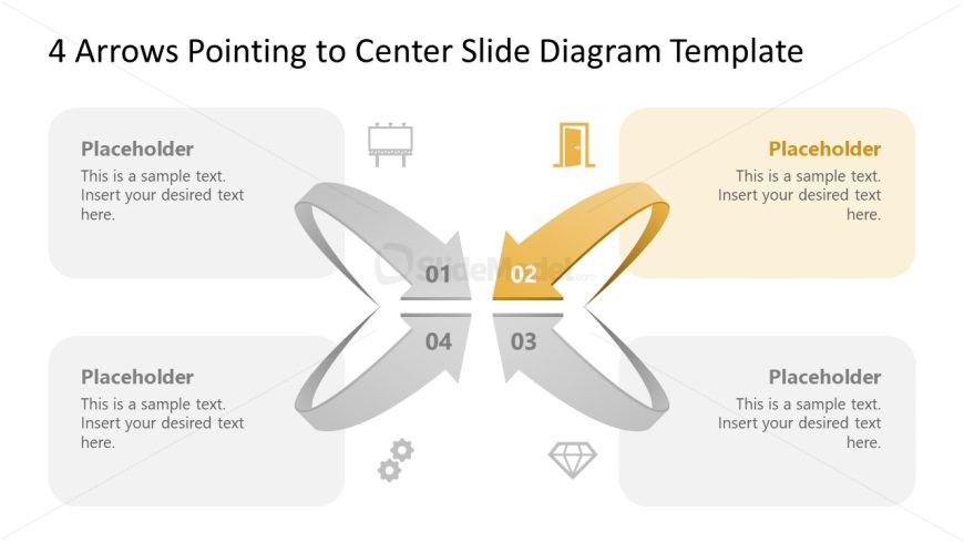 4 Arrows Pointing to Center Template for PowerPoint