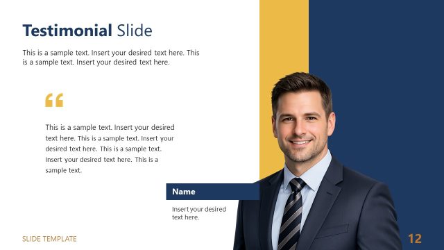 Testimonials PowerPoint Slide – Simple Business PPT Deck