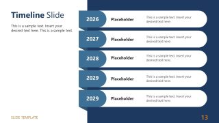 Five Step Timeline Diagram - Simple Business Slide 