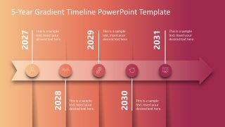 Editable Gradient Timeline PPT Template