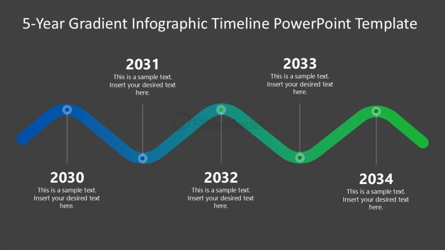 Customizable 5-Year Gradient PowerPoint Template