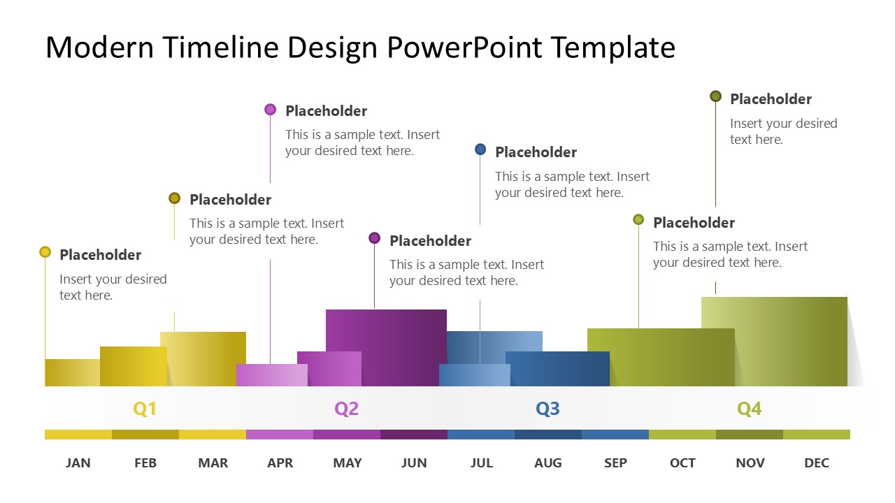 Modern Yearly Timeline Design PPT Slide Template