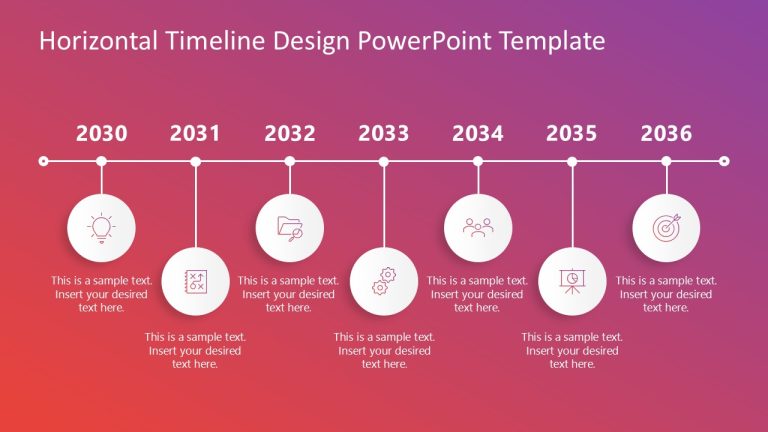 Customizable 7-Year Horizontal Timeline Slide Template - SlideModel