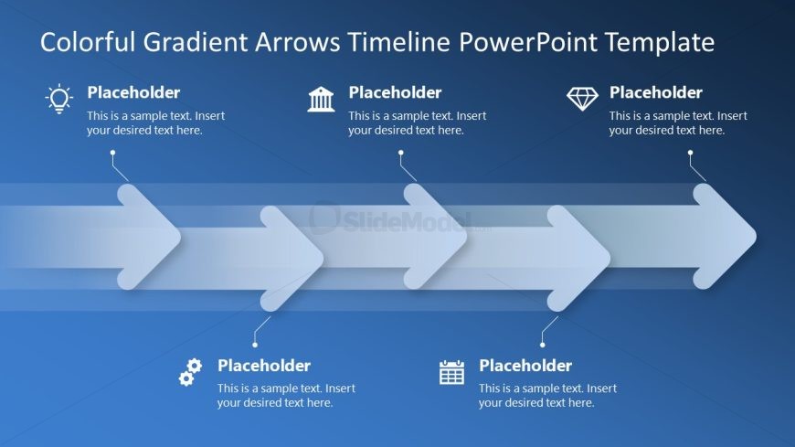 Colorful Gradient Arrows Diagram Template