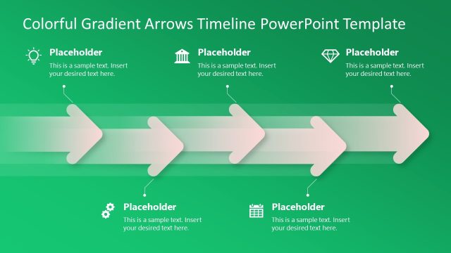 Customizable Colorful Gradient Arrows Timeline PPT Template