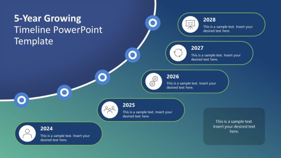 5-Year Growing Timeline PowerPoint Slide