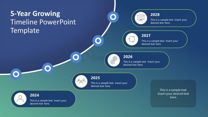 5-Year Growing Timeline PowerPoint Slide