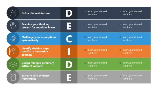 Horizontal Layout for DECIDE Model Framework