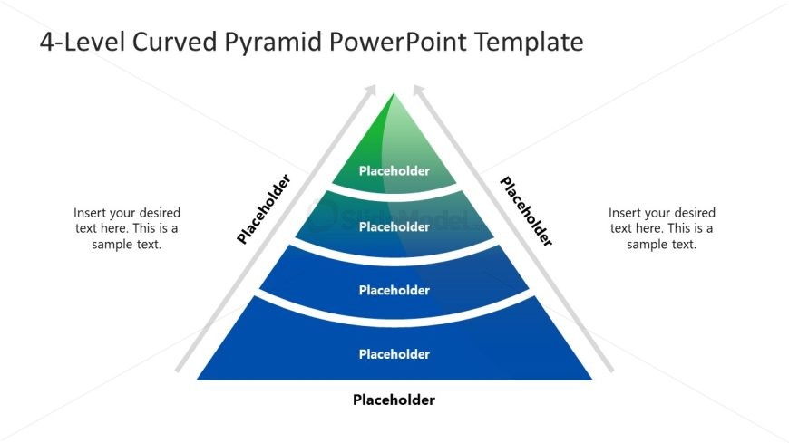 4-Level Curved Pyramid PowerPoint Slide