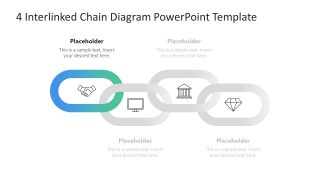 Customizable 4 Interlinked Chain Diagram Template 
