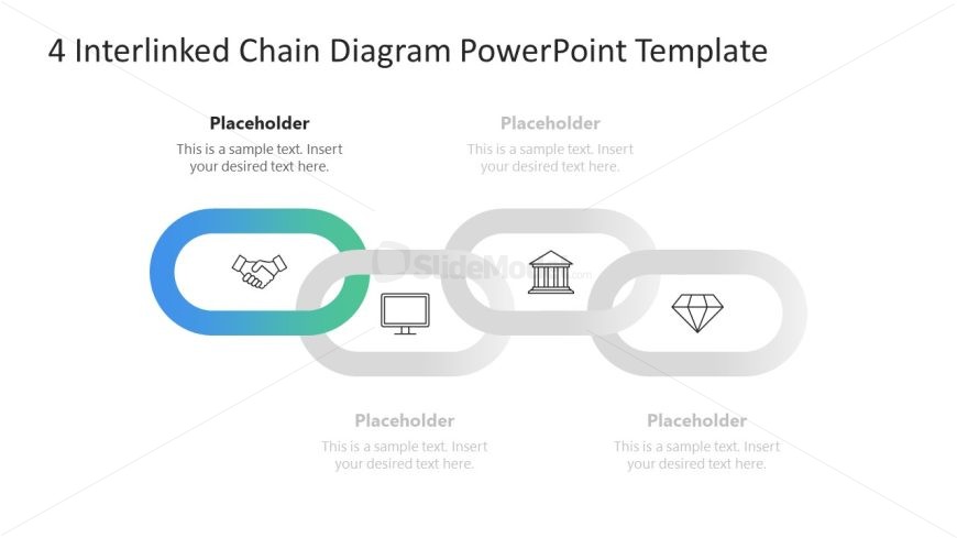 Customizable 4 Interlinked Chain Diagram Template