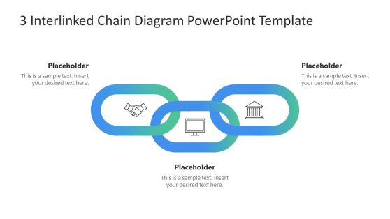 3 Interlinked Chain Diagram PPT Slide Template