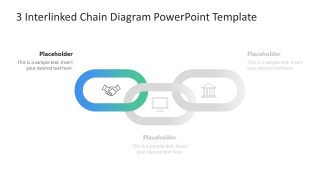 3 Interlinked Chain Diagram Template for PowerPoint 