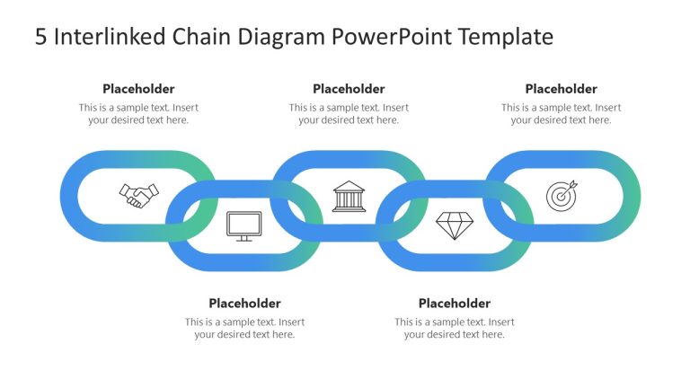 Cover Slide for 5 Interlinked Chain Diagram Template - SlideModel