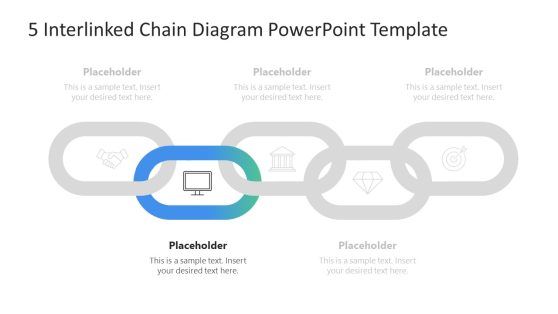 Step 2 Focus Slide - 5 Interlinked Chain Diagram - SlideModel