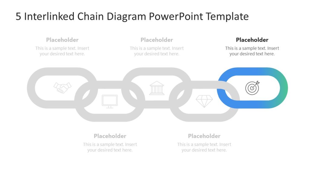 5 Interlinked Chain Diagram PPT Template Layout - SlideModel