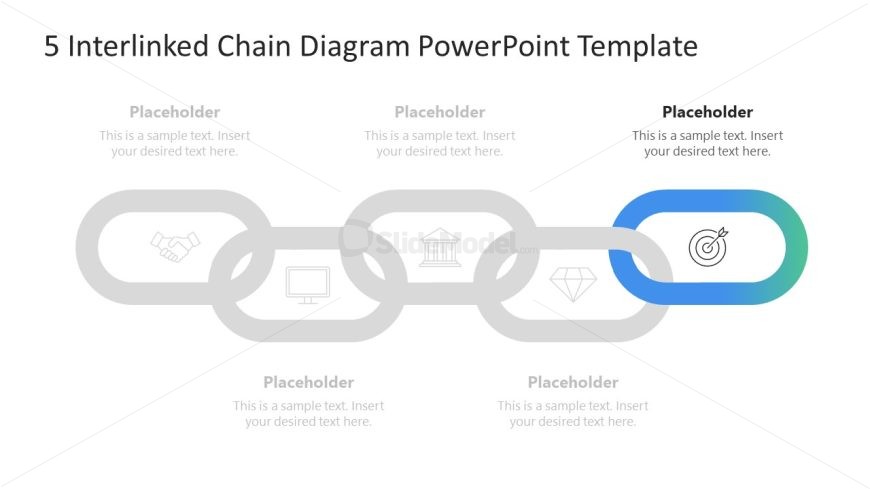 5 Interlinked Chain Diagram Presentation Slide