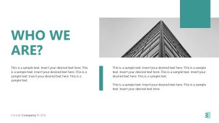 Modern Layout for Formal Profile PPT Template 