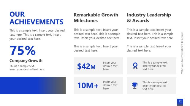 Company Achievements Slide – Who We Are Slide Deck